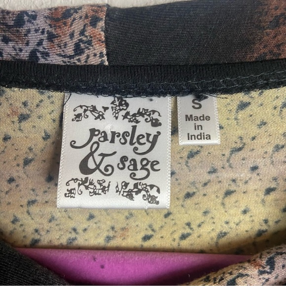 Parsley & Sage Tunic Top Size Small Cowl Neck Striped Rayon Stretch Long Sleeve - Picture 6 of 6